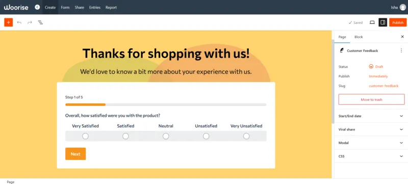 Website Feedback Survey Form Template