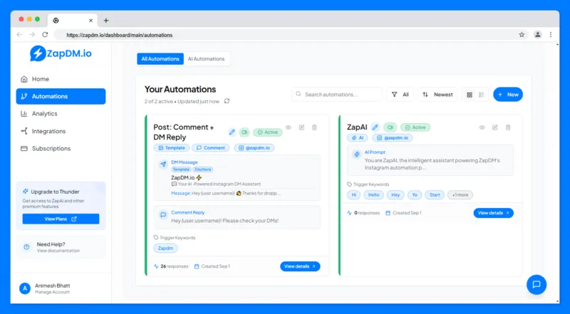 Automations Interface