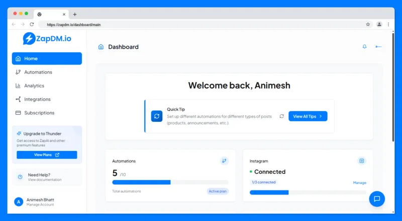 ZapDM Dashboard