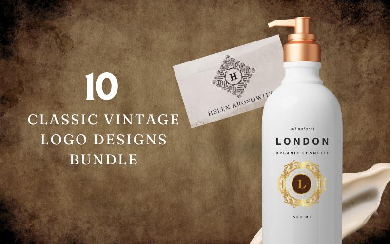 10 Classic Vintage Logo Designs Bundle