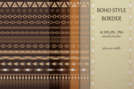 Boho Style Tribal Border Collection - Freebie