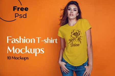 Fashion T-Shirt Mockup Bundle - Freebie