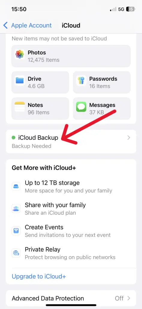 iCloud Backup Option To Backup Data In Your iPhone