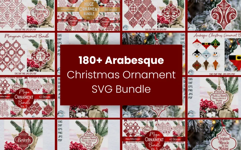 Arabesque Christmas Ornament SVG Bundle Feature Image