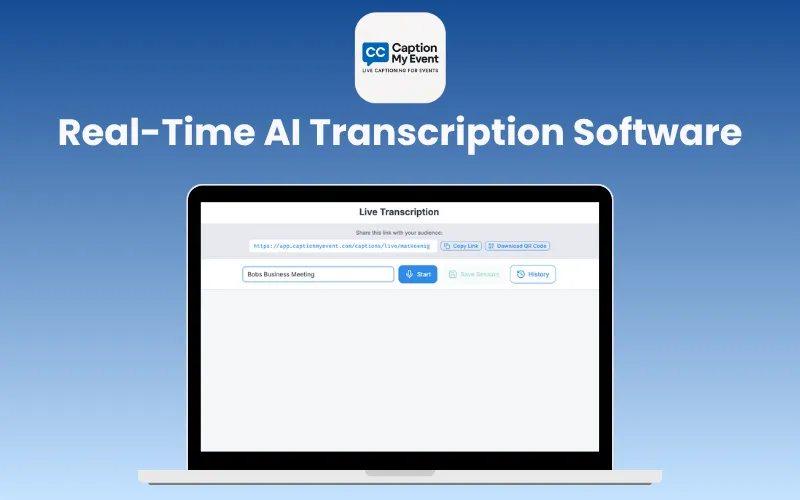 Caption My Event Real-Time AI Transcription Software Feature Image