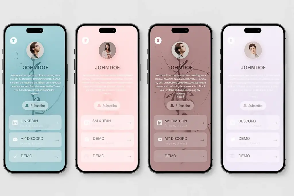 Demos of Link In Bio Pages created by CraftnBio