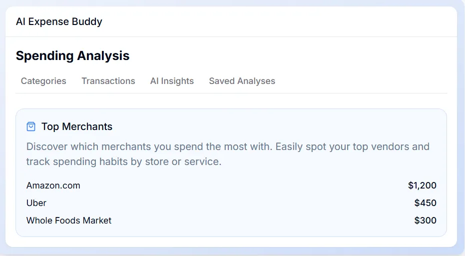 Top Merchants Recognition AI Financial Analysis Tool