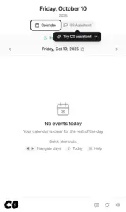 Today's Preview In C0 AI Calendar App