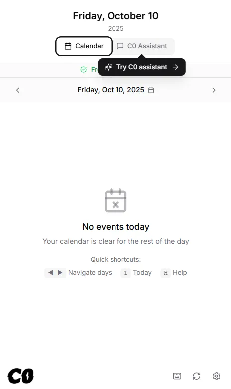 Today's Preview In C0 AI Calendar App