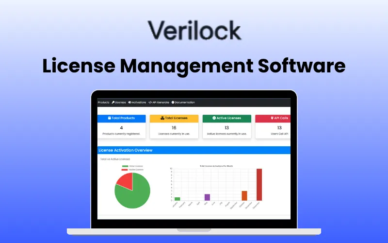 Verilock Online License Management Software Feature Image
