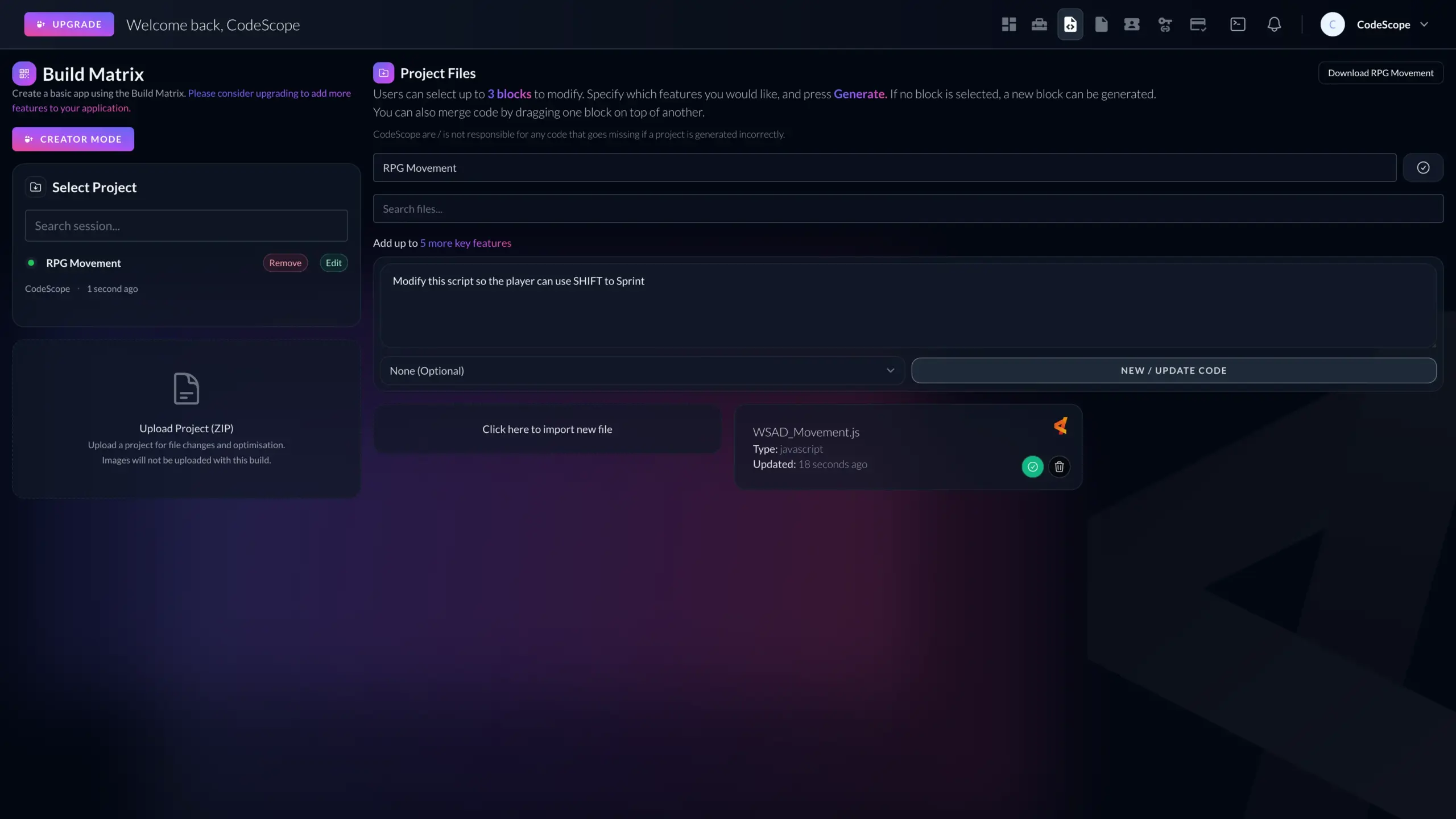 Build Matrix Preview