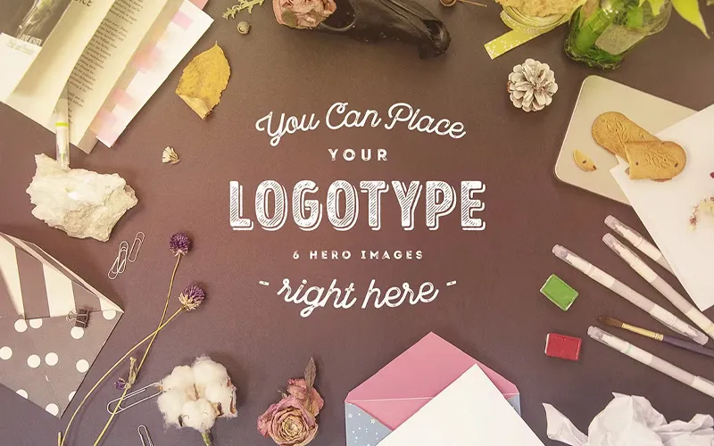 hero section template with logo placement