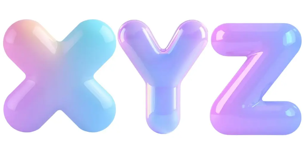 3D Letter PNGs - X Y Z