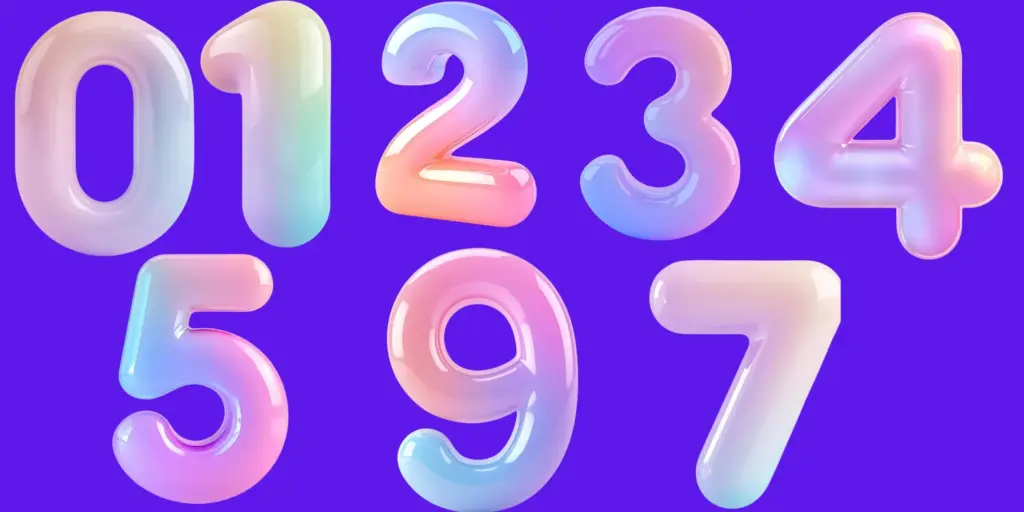 3D Number PNGs