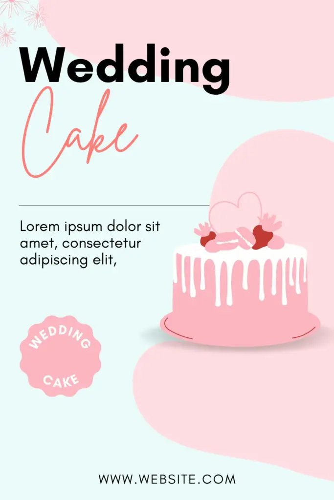 Elegant pink wedding cake with floral decorations and heart toppers.