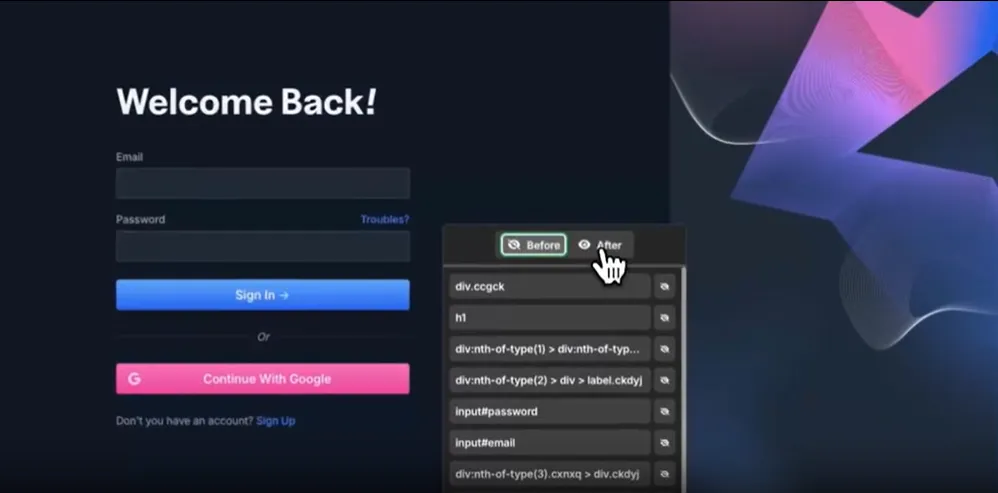 Before and After Previews in TurboStyle web page editor extension
