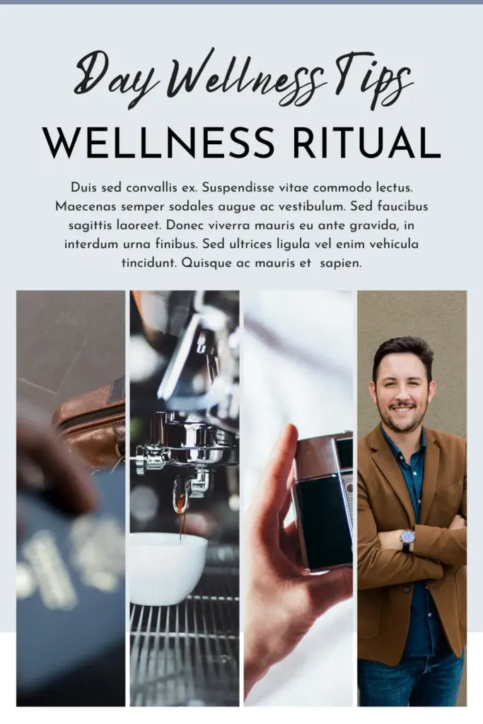 Coffee rituals and lifestyle imagery promoting daily wellness habits.