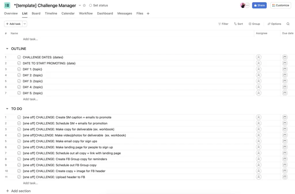 Challenge Manager Template