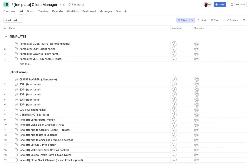 Client Manager Template