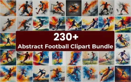 Abstract Football Clipart Bundle Feature Image