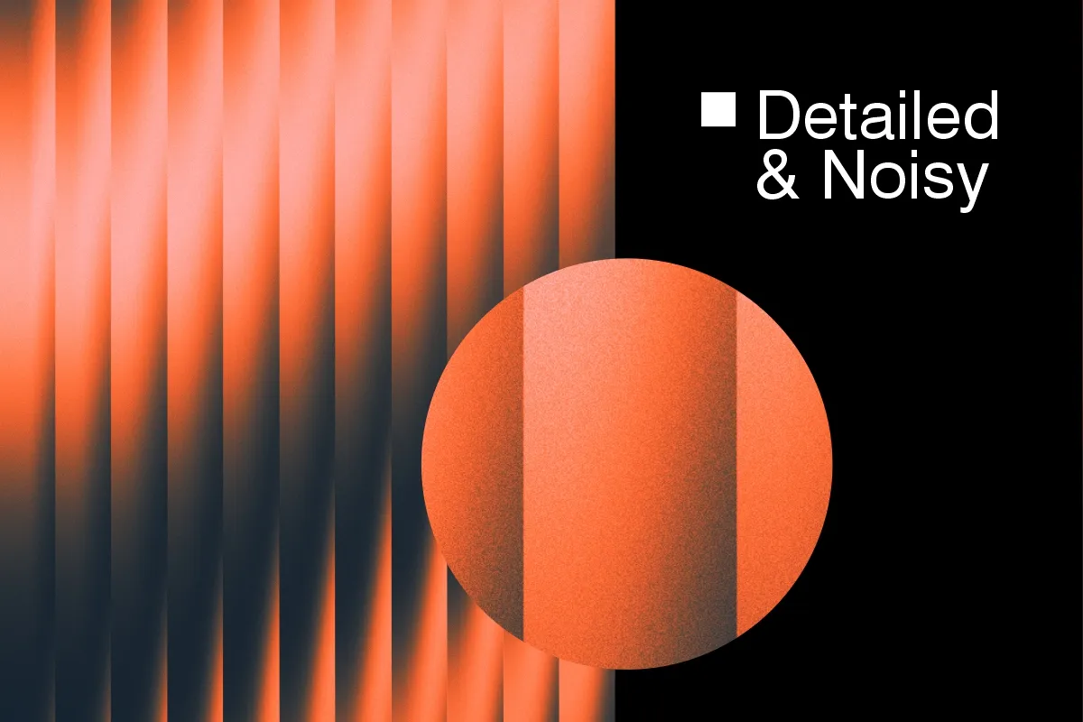 Detailed and noisy orange and blue fractal glass gradient texture.