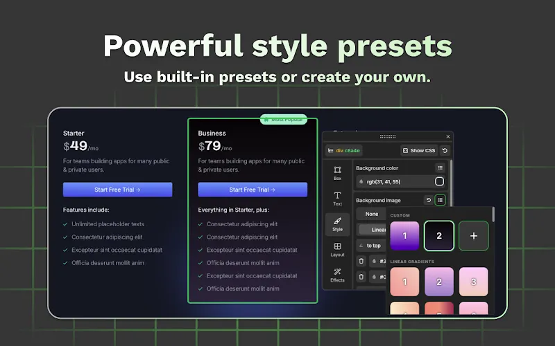 Instant Style Presets in TurboStyle web page editor extension