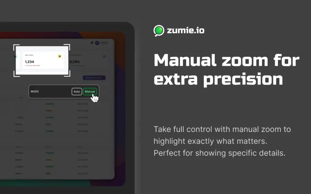 Manual Zoom Feature of Screen Recording Extension