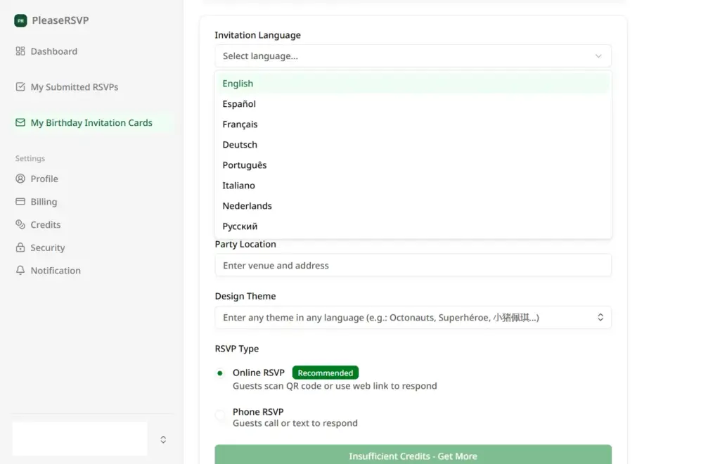 Multiple Language Support