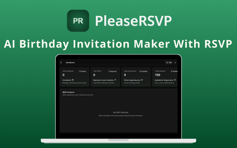 PleaseRSVP AI Birthday Invitation Maker with RSVP Feature Image