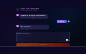 Text pasting feature in PowerPresent AI to generate presentations
