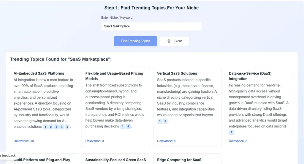 Step 1 - Find Trending Ideas Option