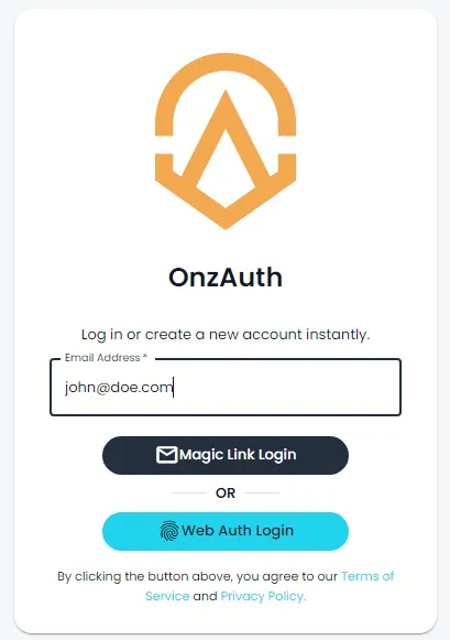 Login In OnzAuth