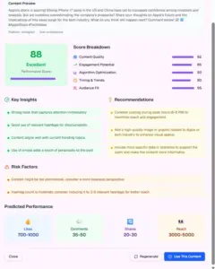 Performance Prediction In Repurposely AI Content Repurposing Platform