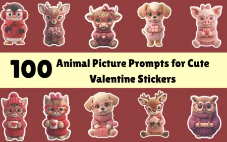 Animal Picture Prompts Bundle for Cute Valentine Stickers Feature Image