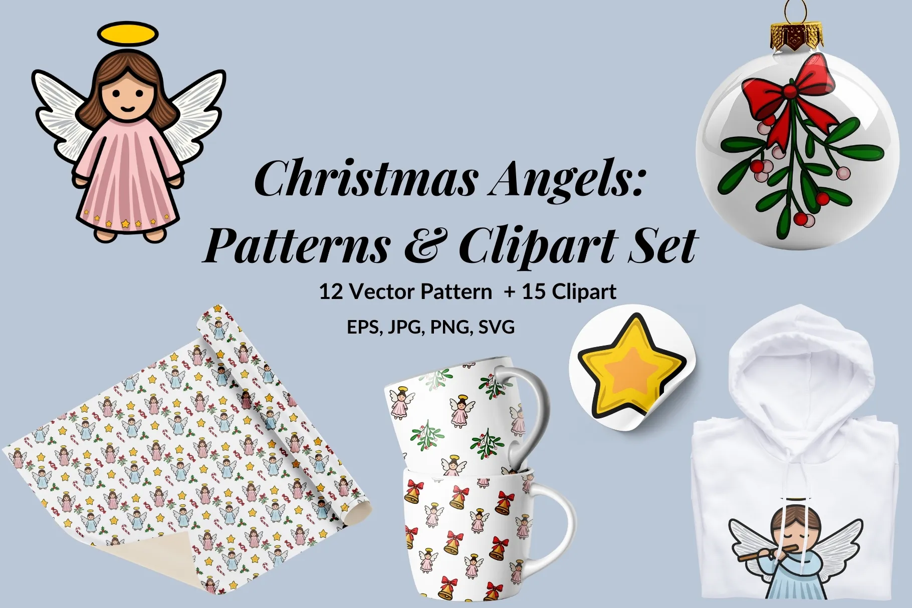 Christmas Angel Graphics Bundle