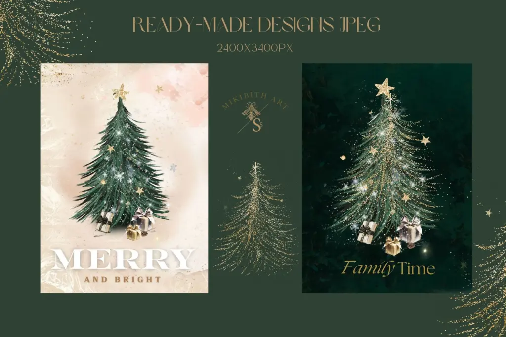 Ready-made Christmas tree graphics