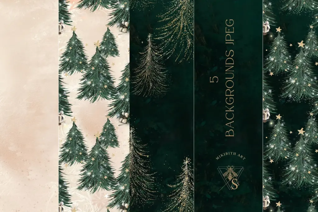 Gold Christmas tree backgrounds