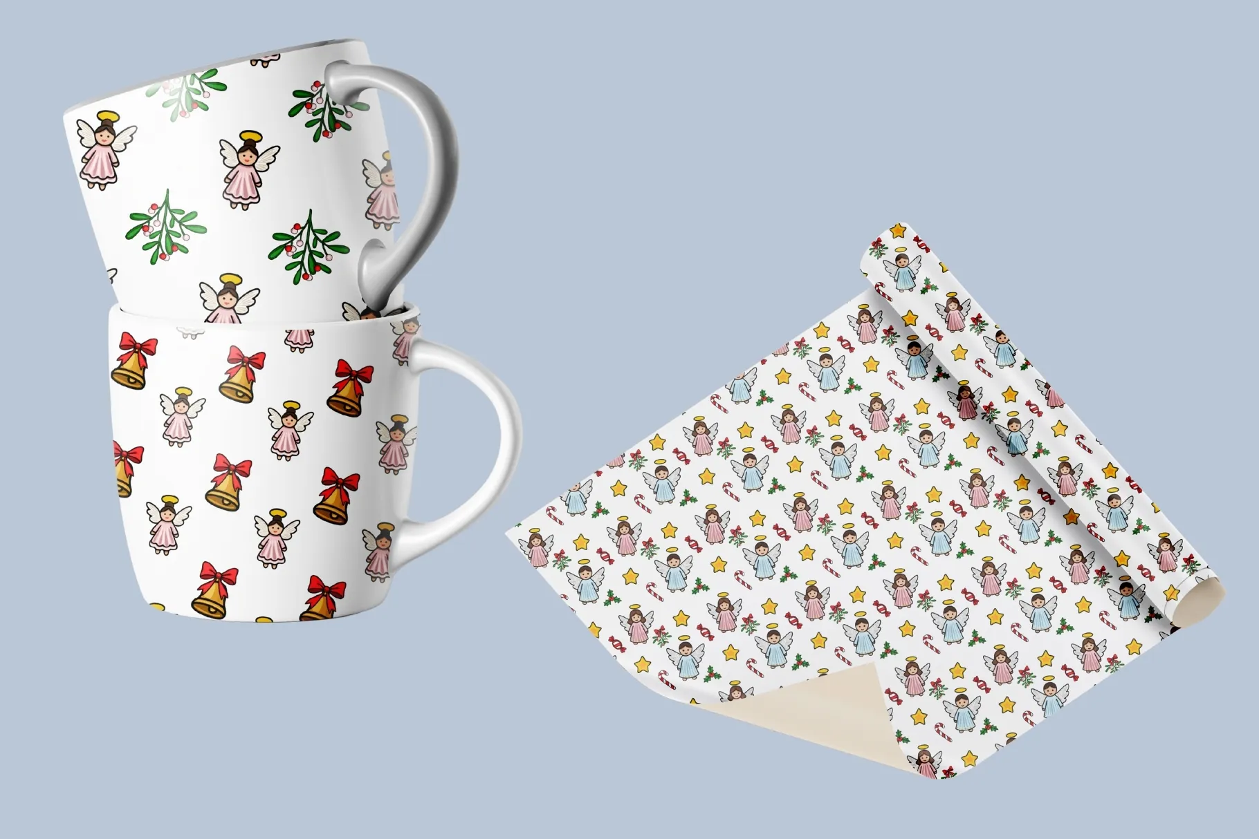 Cute Christmas Angel Mockups