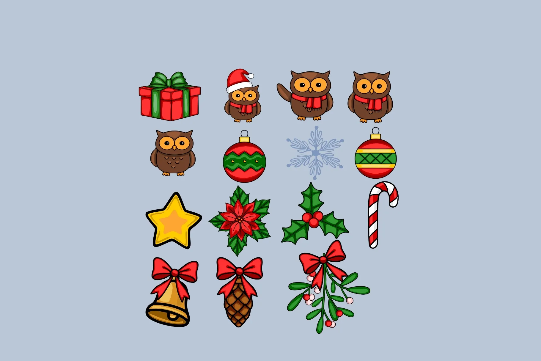 Cute Christmas Owl Elements