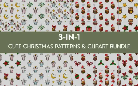 Cute Christmas Patterns & Clipart Bundle Feature Image