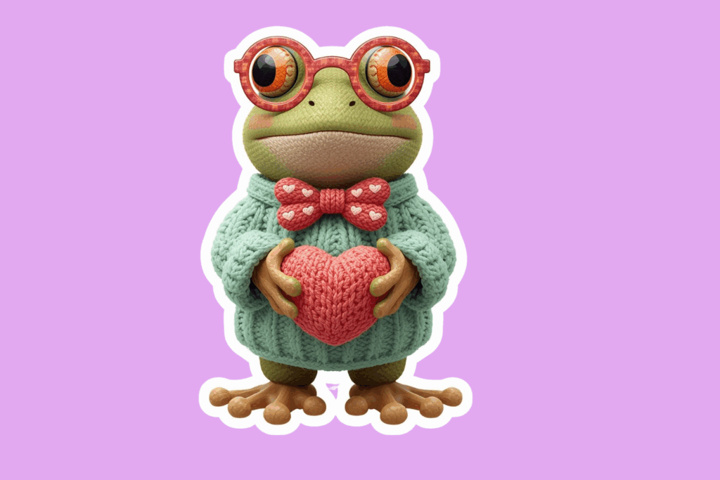 Cute Valentine Frog Sticker