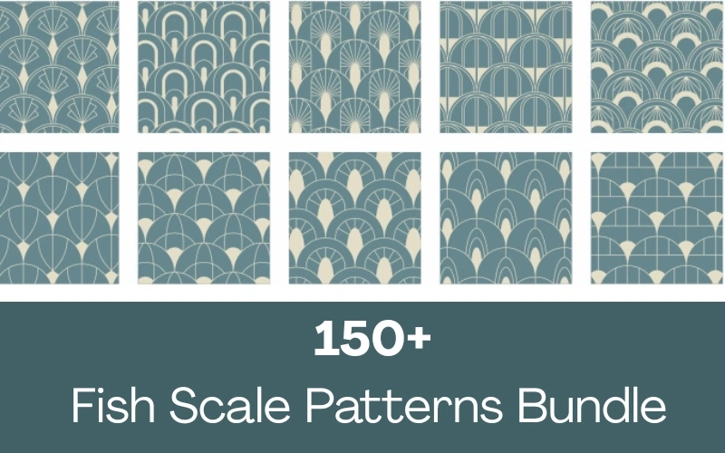 Fish Scale Patterns Bundle Feature Image