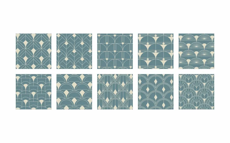 Collage of blue fish scale patterns