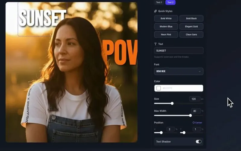 Flowpic Text Behind Image