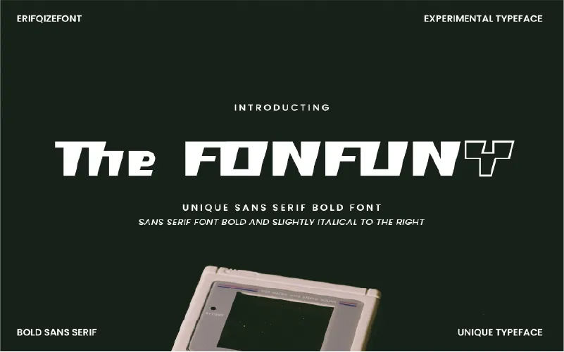 Bold, slightly italic sans serif font with retro gaming flair
