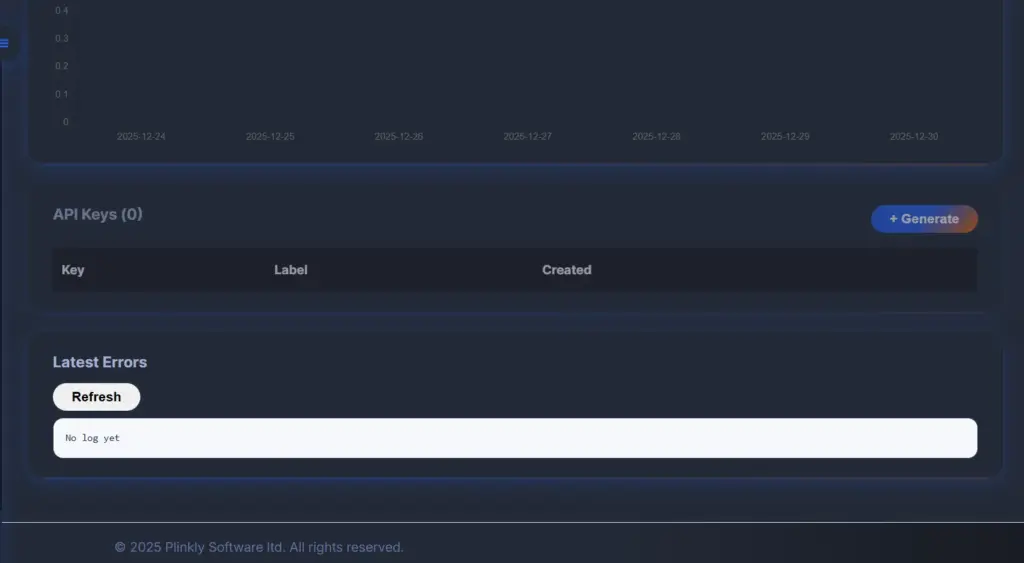 API Integrations Screen
