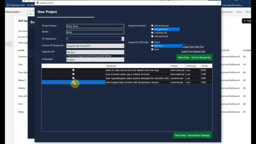 New Project Creation Screen of ScalaPost