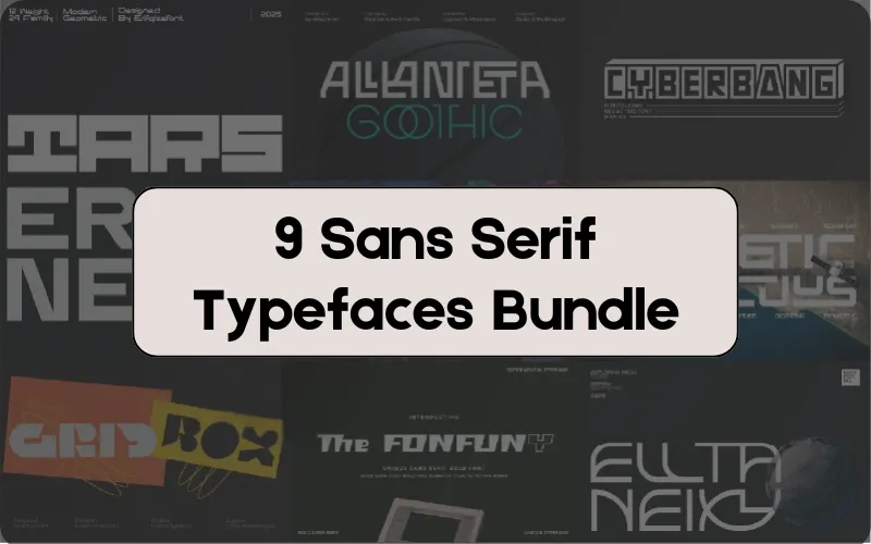 Sans Serif Typefaces Bundle Feature Image