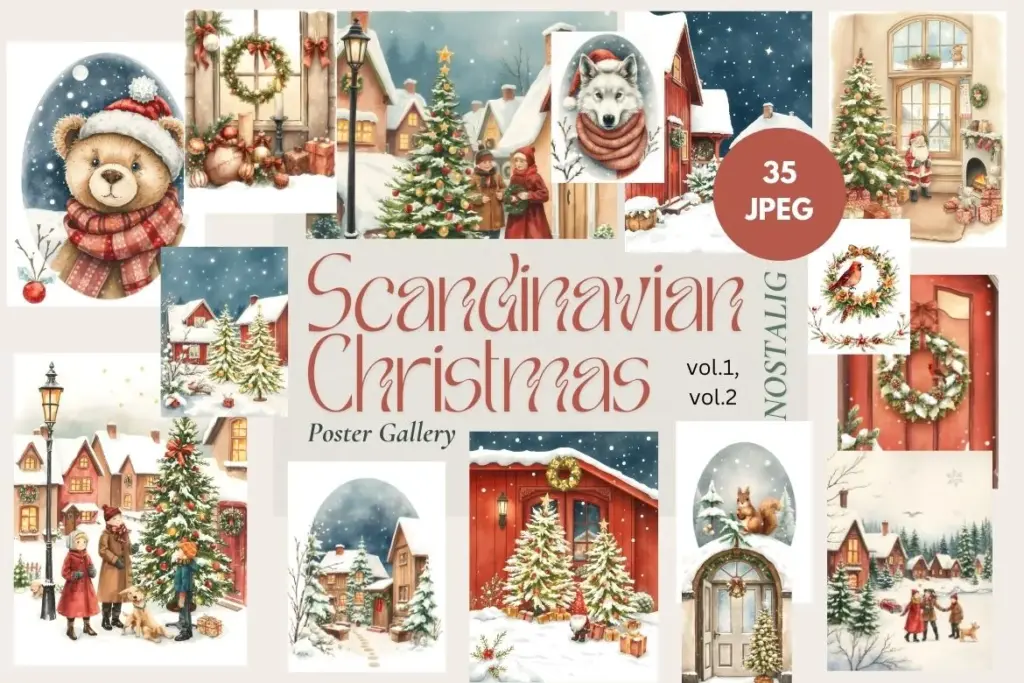 Scandinavian Christmas Poster Gallery