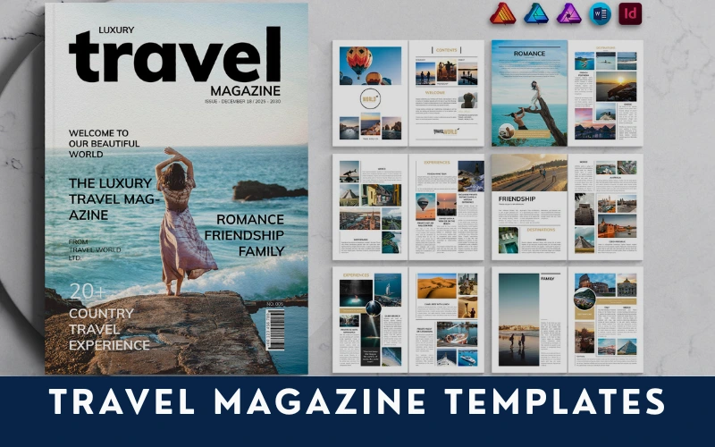 Travel Magazine Templates Feature Image